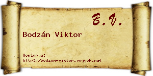 Bodzán Viktor névjegykártya